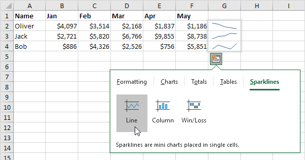 is there a quick analysis tool in excel for mac?